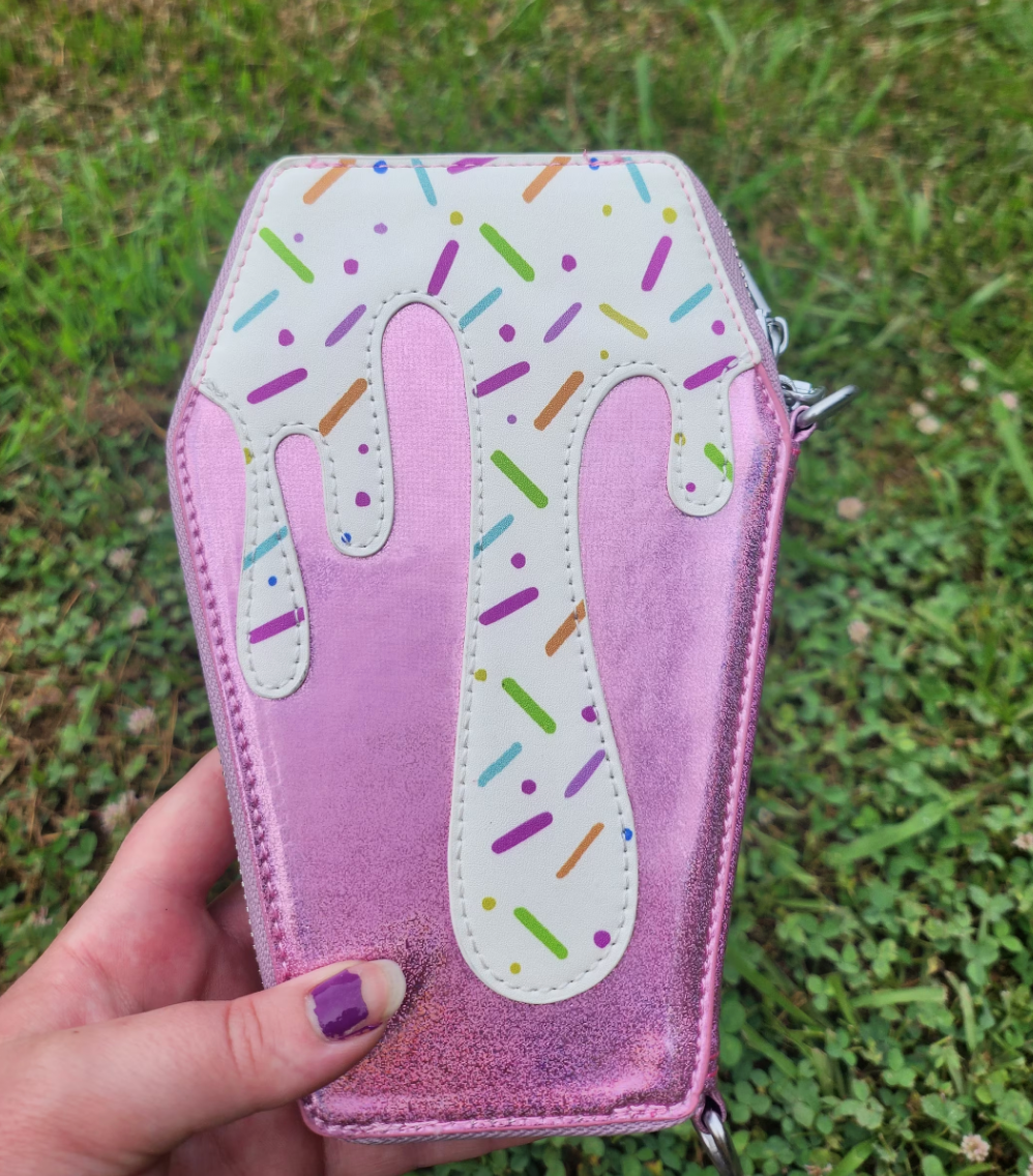 Pink Cupcake Slime Glitter Coffin Bag Drip Wallet Clutch
