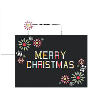 Mid Century Modern Christmas Font Holiday Card Boxed Set