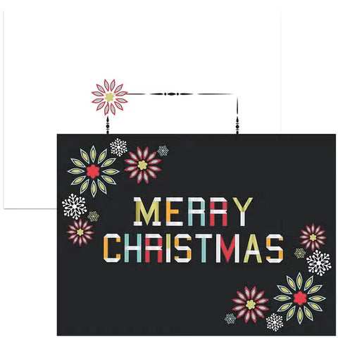 Mid Century Modern Christmas Font Holiday Card Boxed Set
