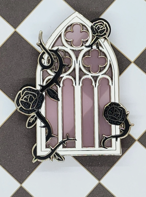 Cathedral Window "Gothic wedding" victorian Enamel Pin