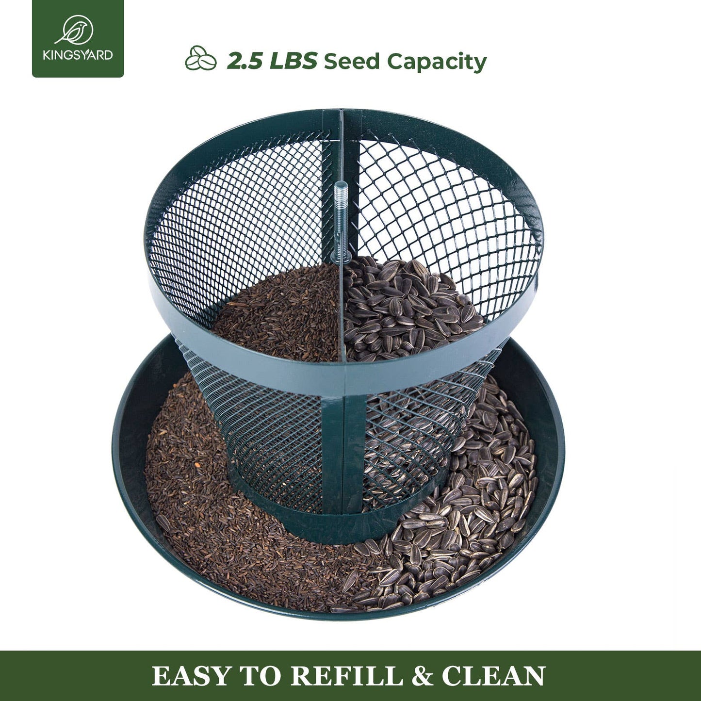Kingsyard Metal Mesh Wild Bird Feeder with Weather Dome