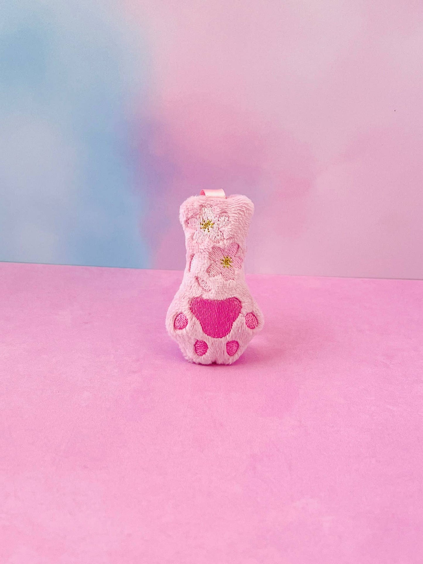 Pink Cat Paw Cherry Blossoms Kawaii Pastel Goth Bag Clip