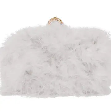 Fancy Furry Boa Feather Evening Clutch