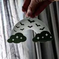 Wall/Window Hanging Accent Decor - Goth Gothic Rainbow