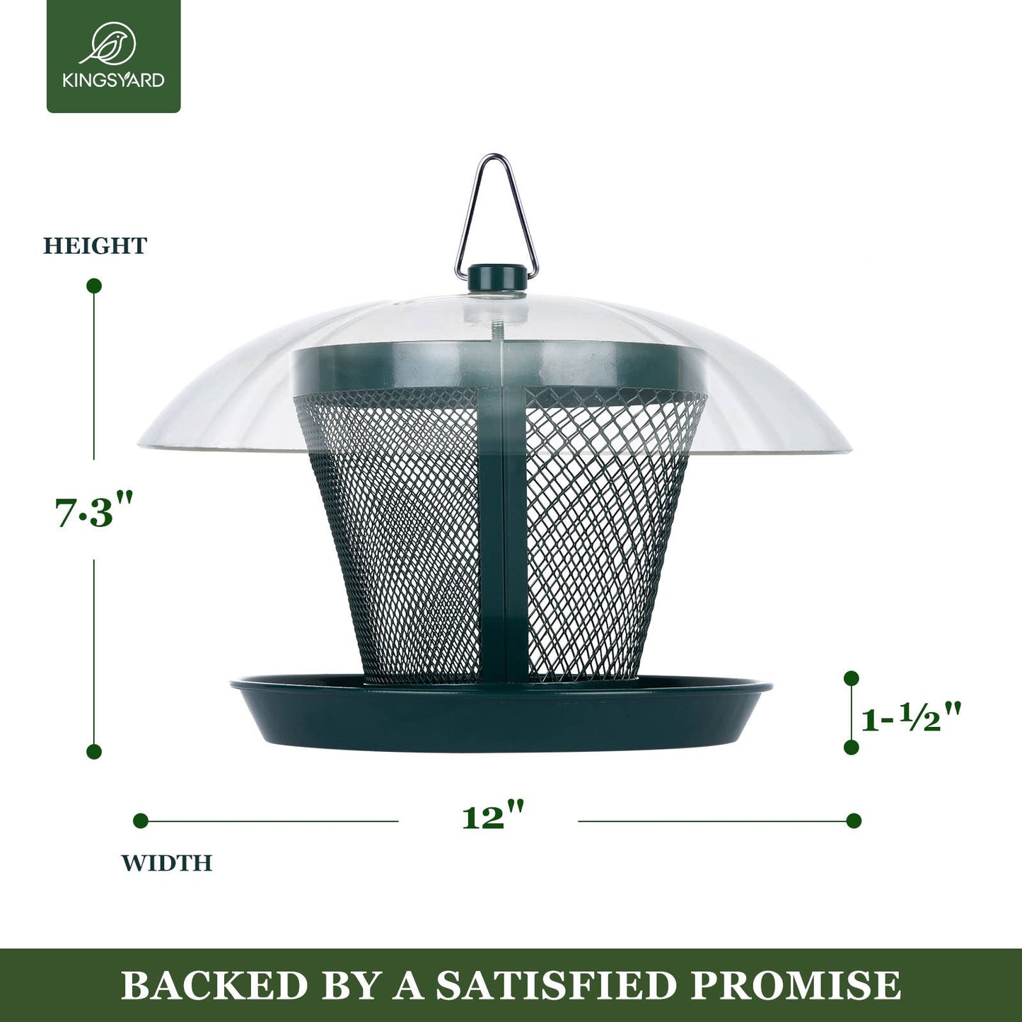Kingsyard Metal Mesh Wild Bird Feeder with Weather Dome