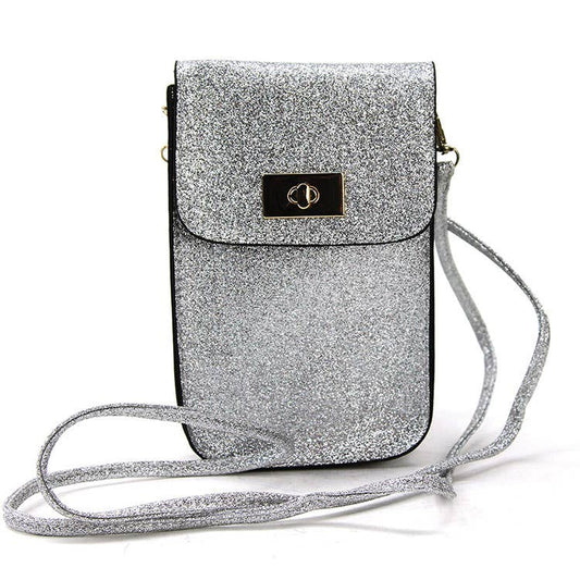 Smart Phone Shoulder Pouch with Plastic Phone Cover in Vinyl