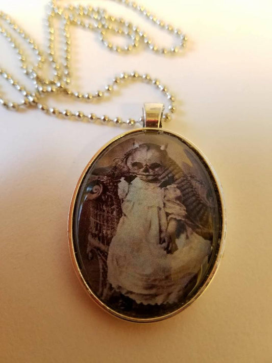 Creepy Baby Cabochon Necklace