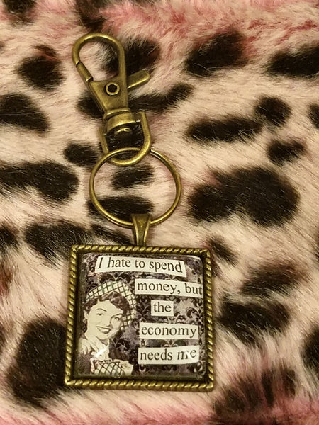 Vintage Sass Cabochon Key Chain