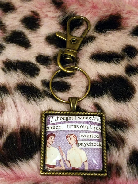 Vintage Sass Cabochon Key Chain