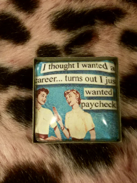 Vintage Sass Cabochon Lapel Pin