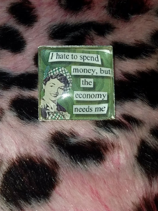 Vintage Sass Cabochon Lapel Pin