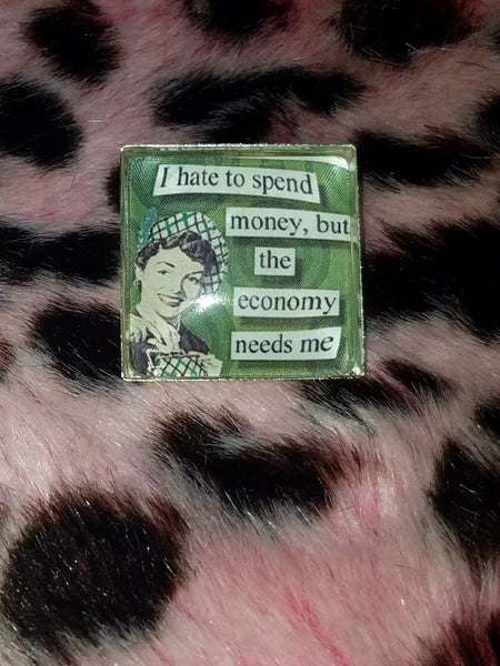Vintage Sass Cabochon Lapel Pin