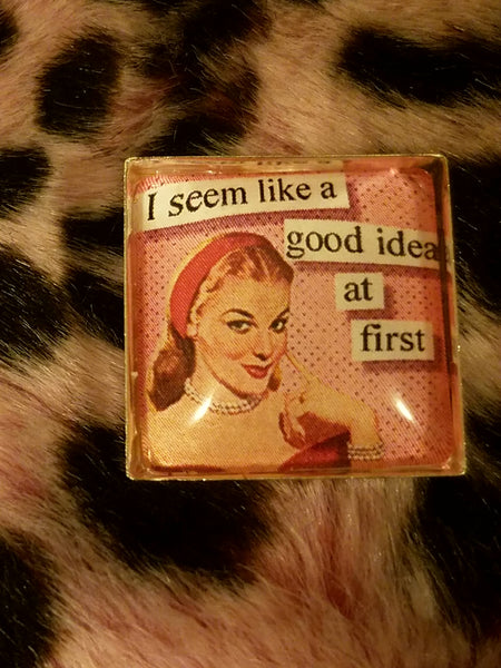 Vintage Sass Cabochon Lapel Pin