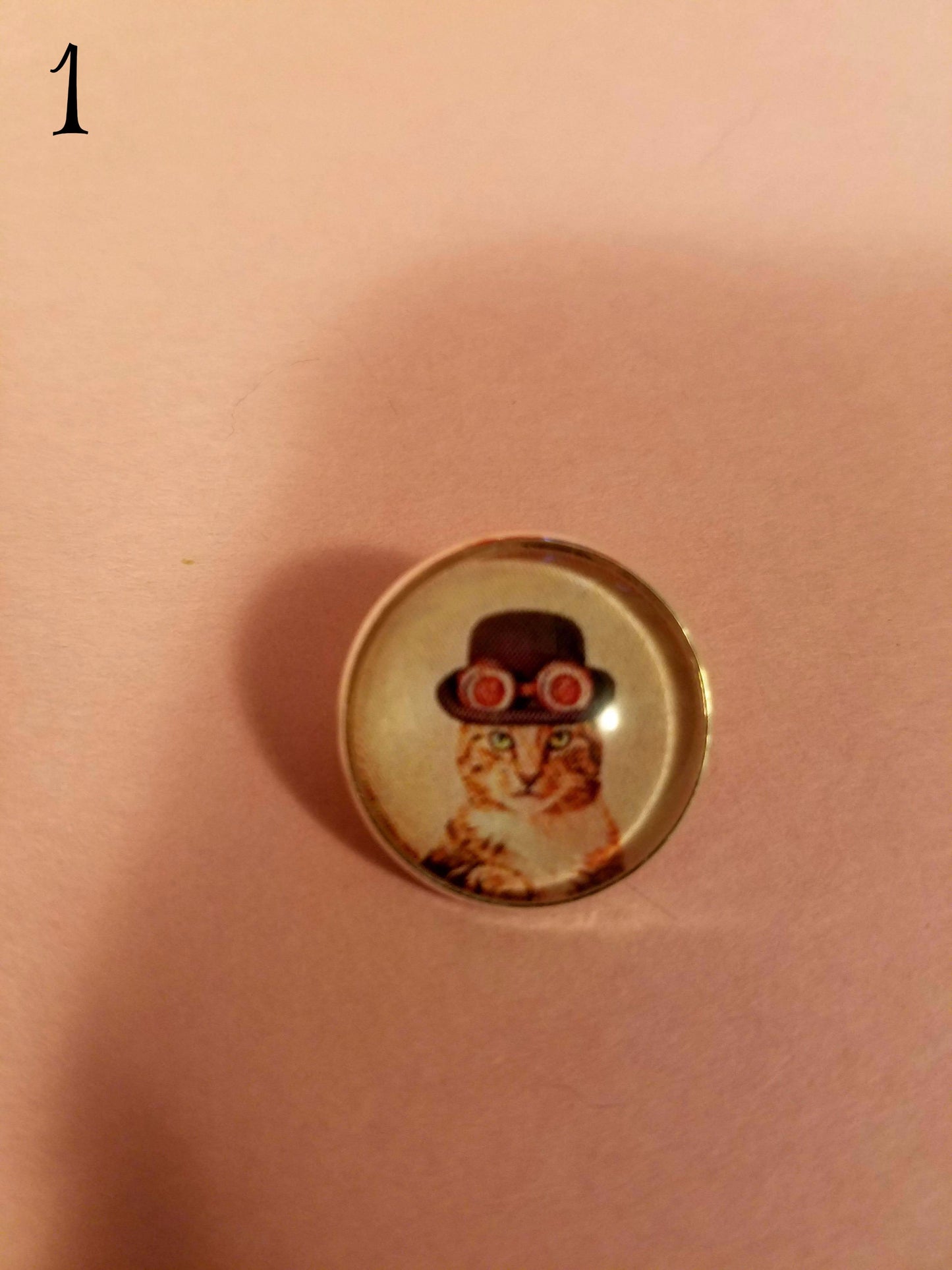 Catz in Hatz Cabochon Lapel Pin