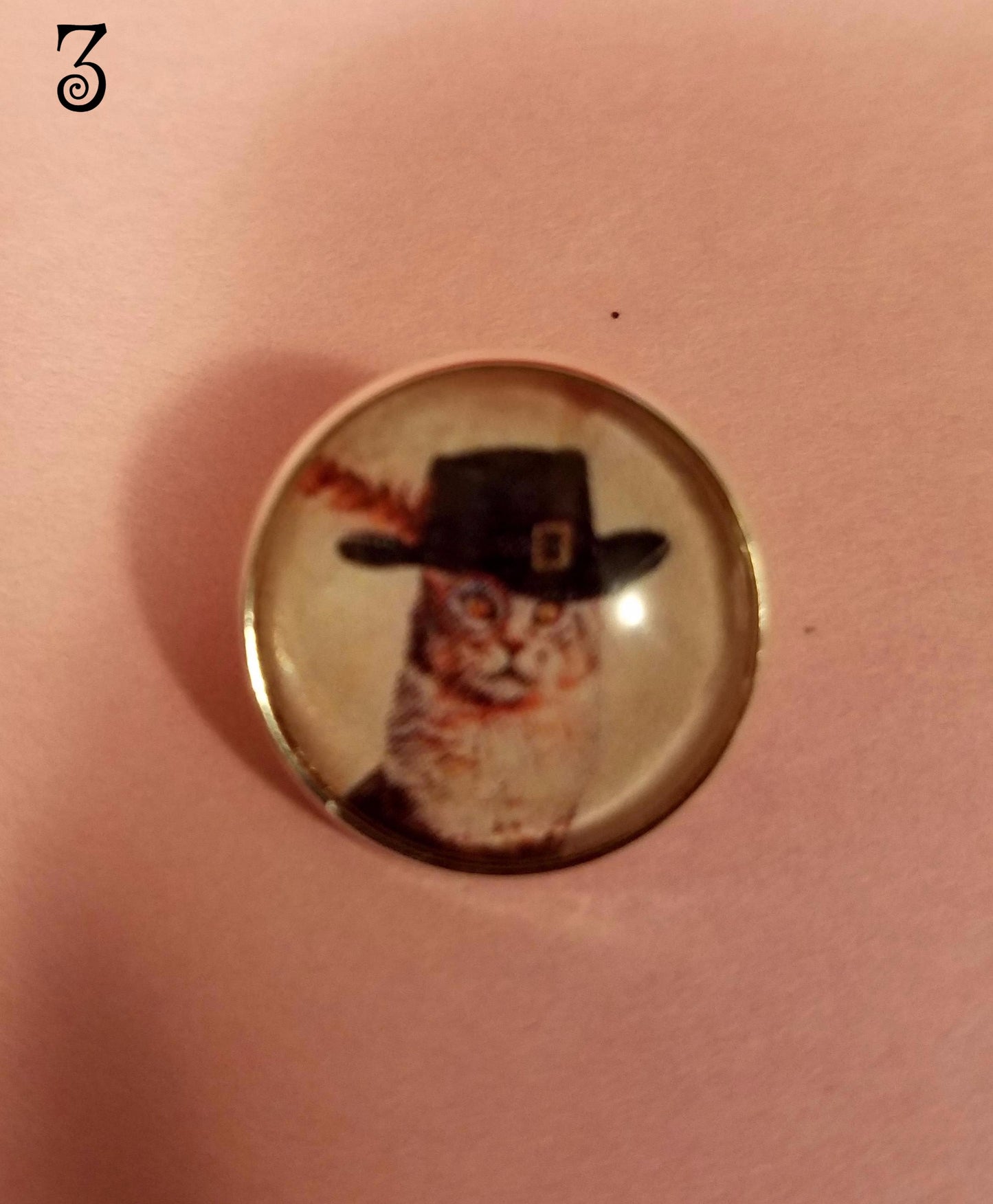 Catz in Hatz Cabochon Lapel Pin