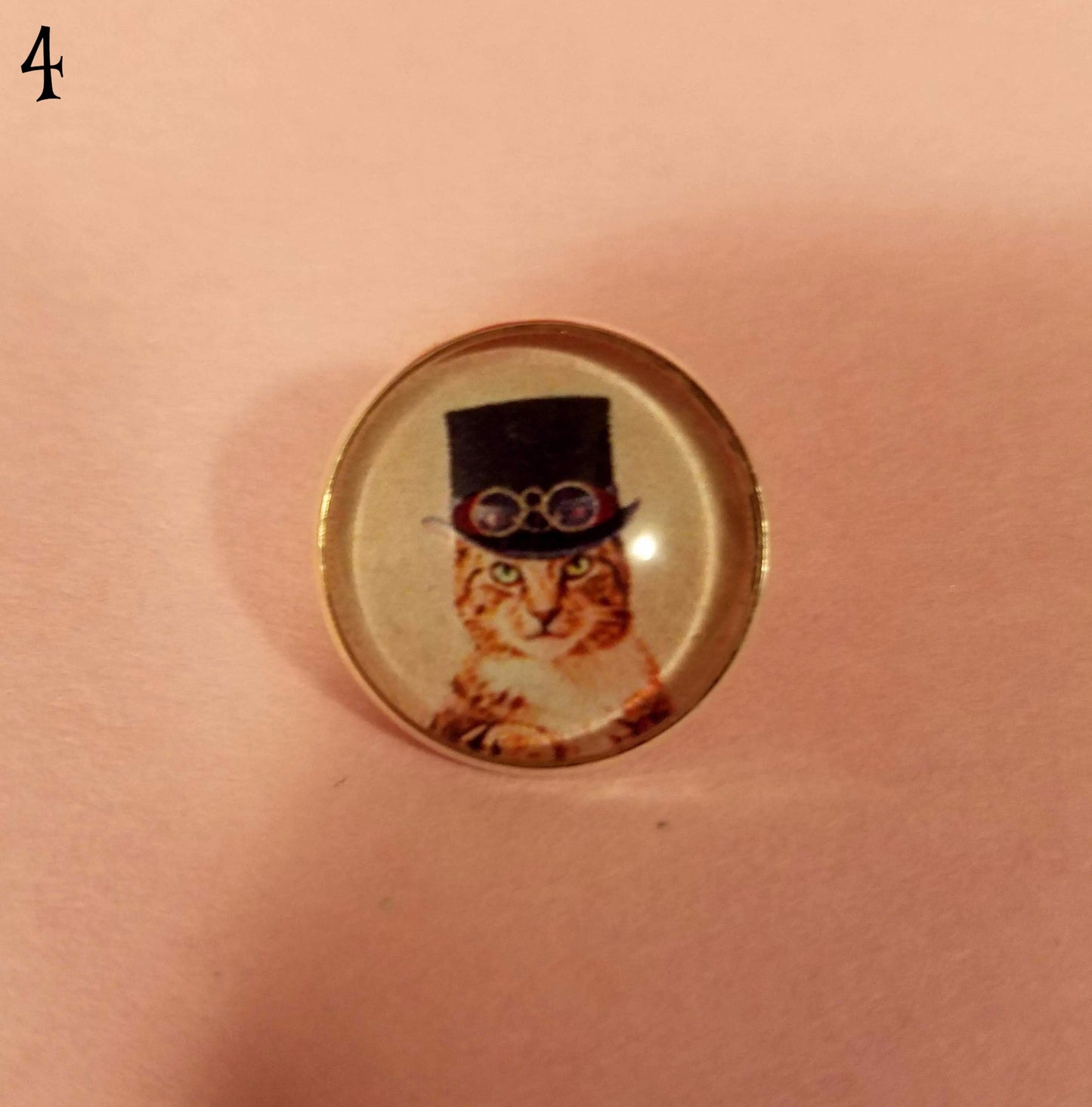 Catz in Hatz Cabochon Lapel Pin