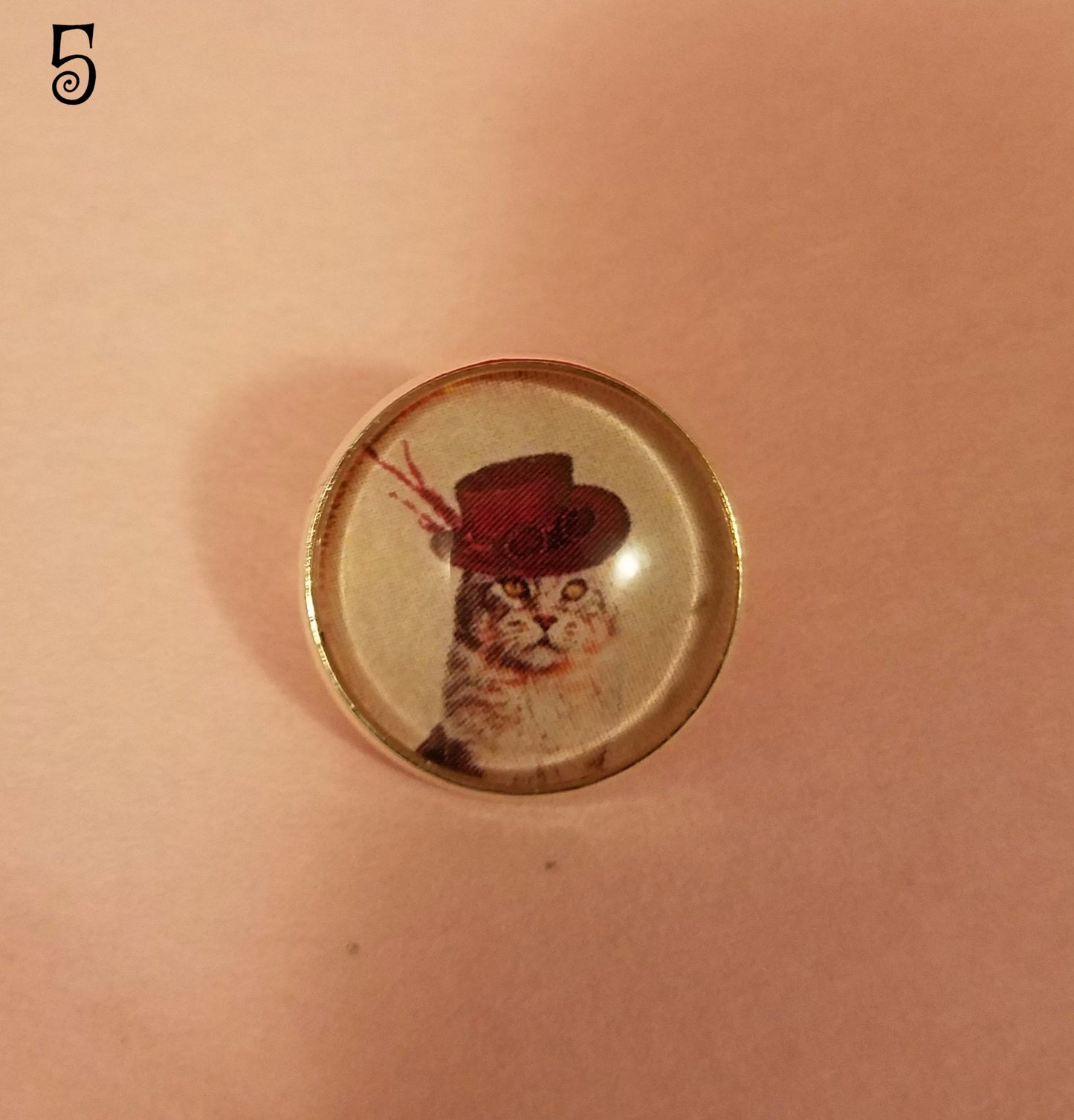 Catz in Hatz Cabochon Lapel Pin
