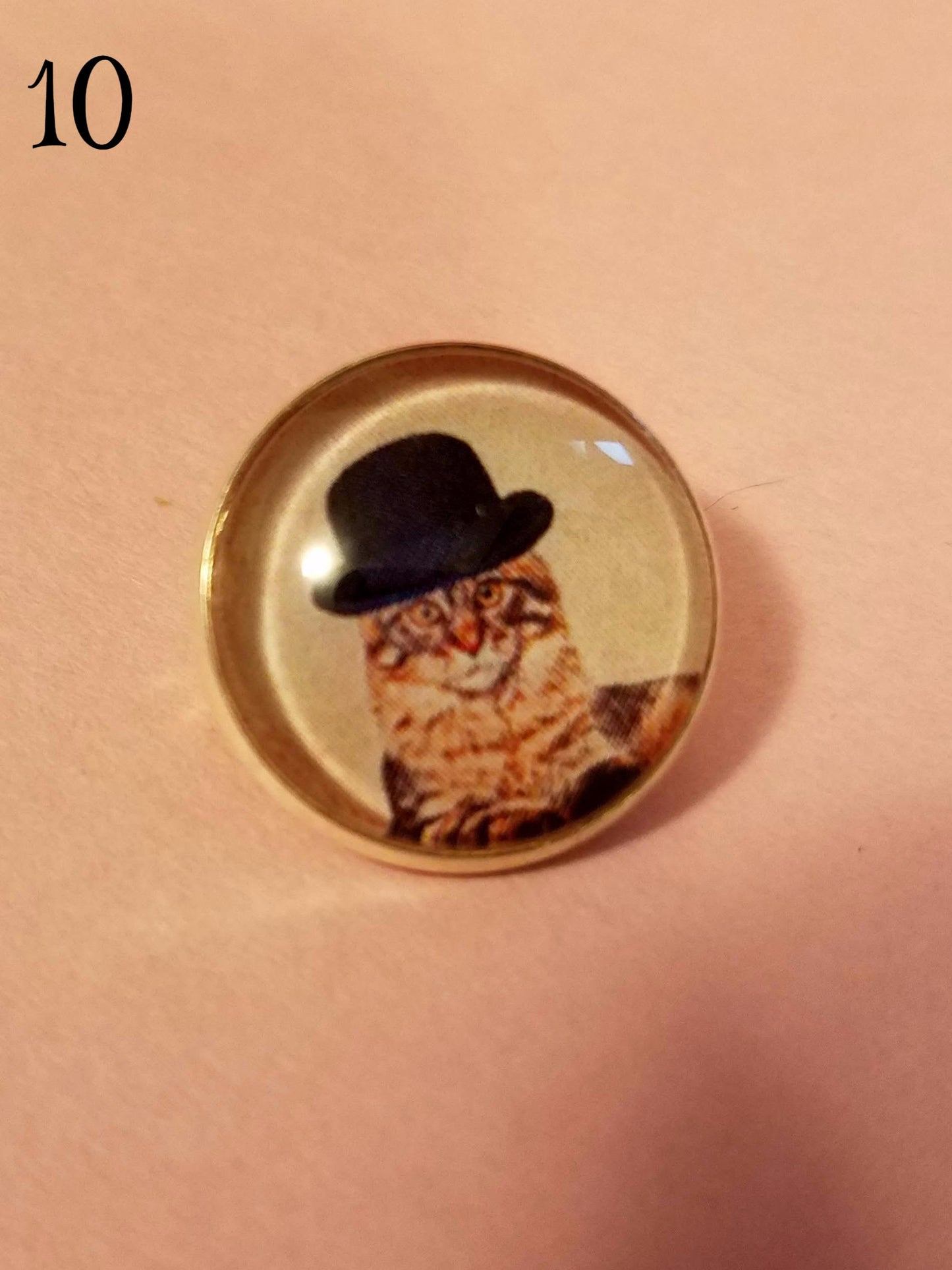 Catz in Hatz Cabochon Lapel Pin