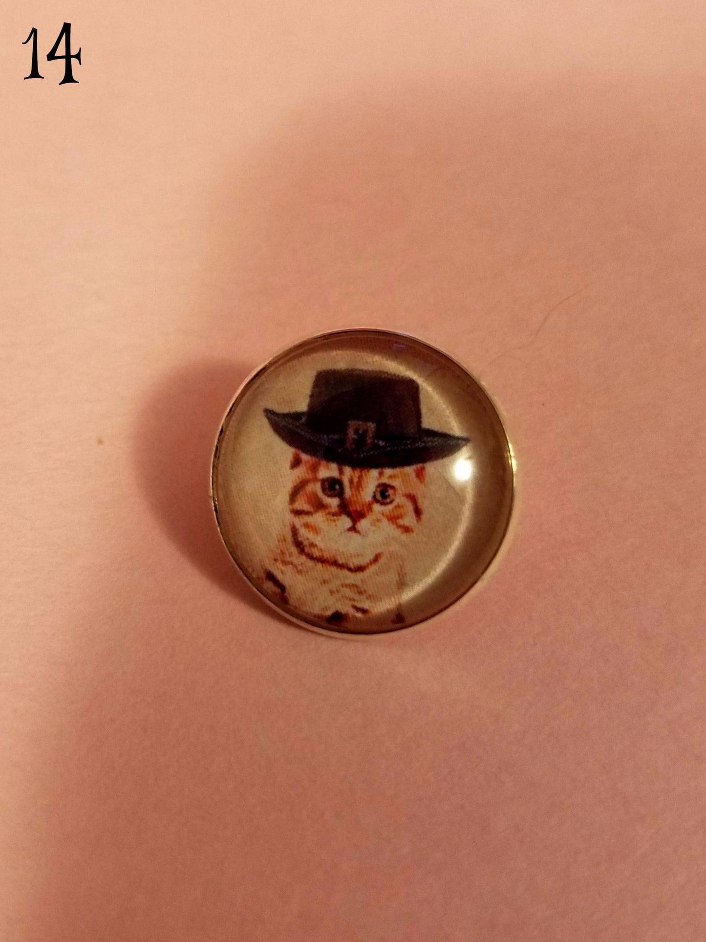 Catz in Hatz Cabochon Lapel Pin