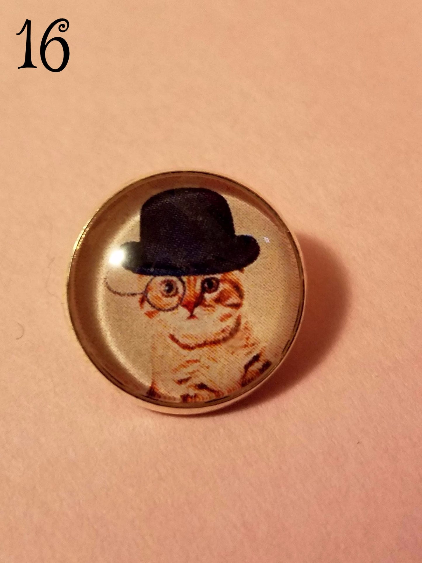 Catz in Hatz Cabochon Lapel Pin