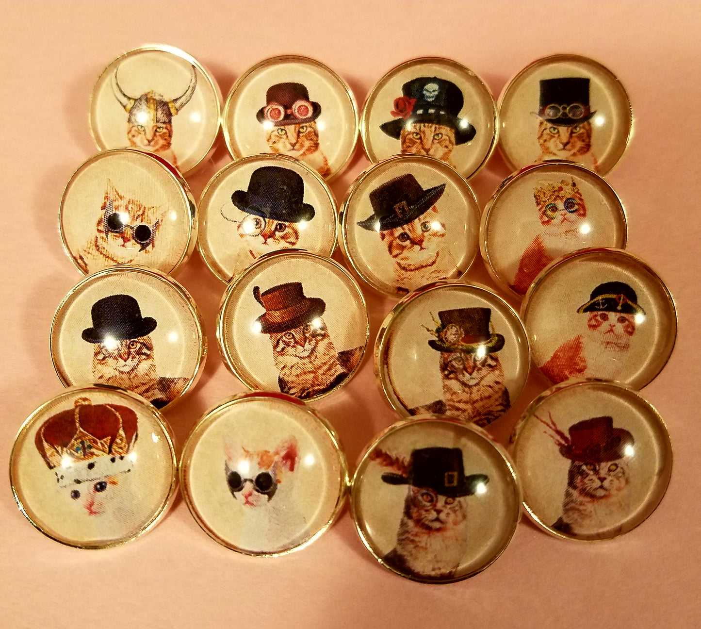 Catz in Hatz Cabochon Lapel Pin