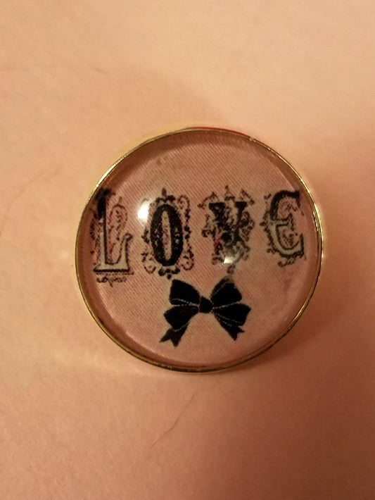 Love Cabochon Lapel Pin