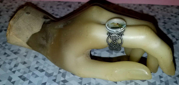 Perched Bird Cabochon Ring