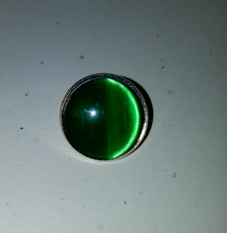 Green Cat's Eye Lapel Pin