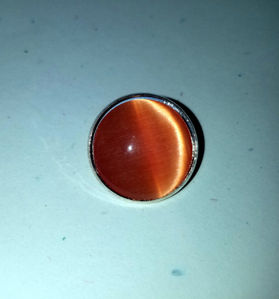 Orange Cat's Eye Lapel Pin
