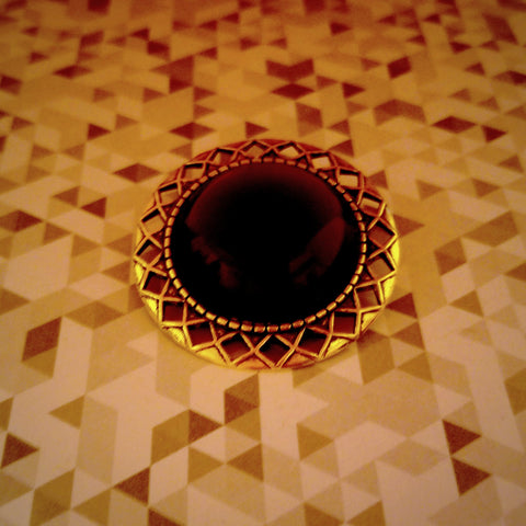 "Smokey Topaz" Cabochon Brooch