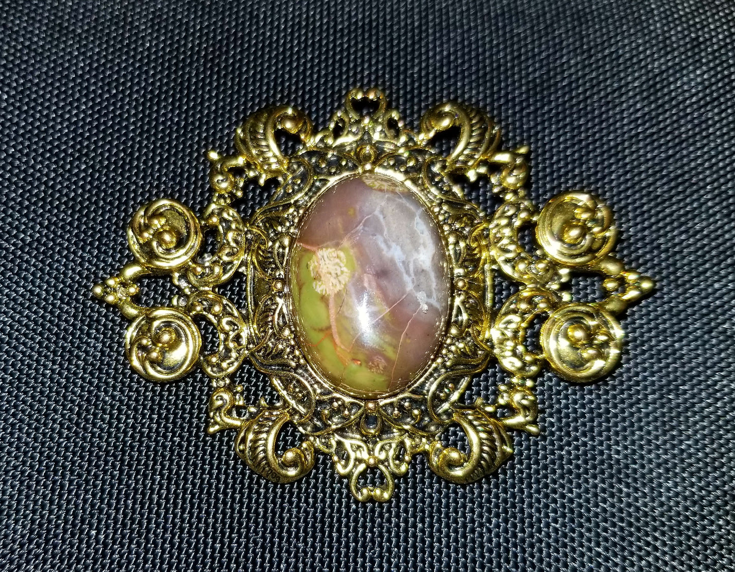 Camou-chic Cabochon Brooch