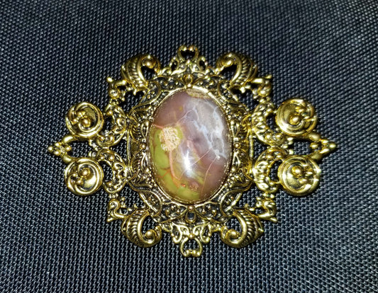 Camou-chic Cabochon Brooch