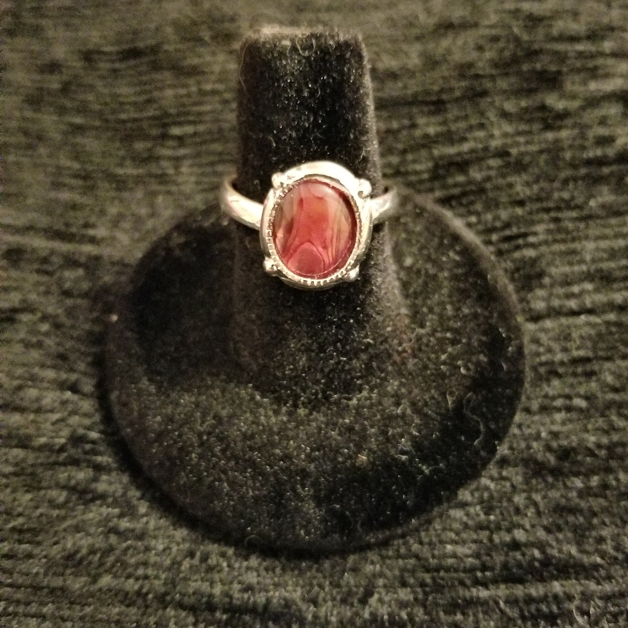 Pink Dyed Paua Ring
