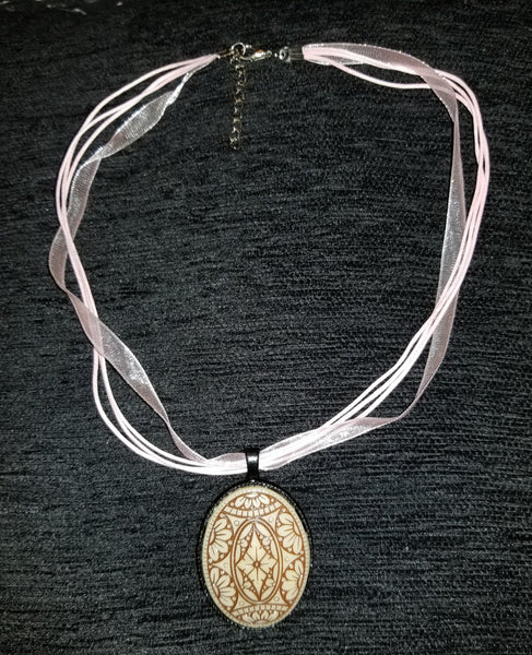 Bisque Carved Alternate Universe Cameo Necklace