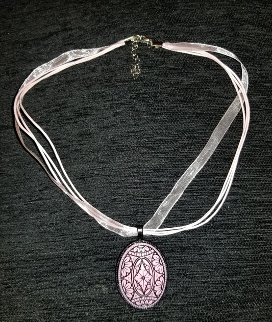 Pink Carved Alternate Universe Cameo Necklace