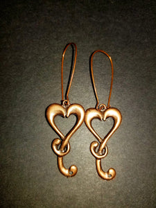 Saxon Heart Antique Copper Earrings