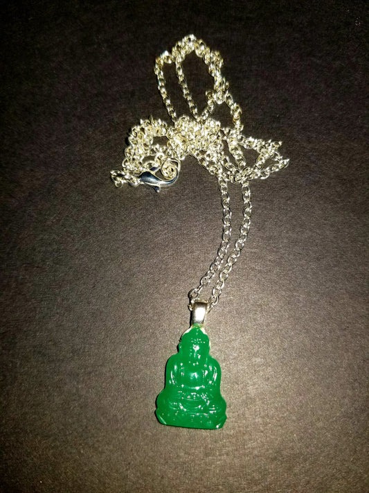 Jade Glass Buddha Necklace