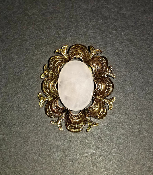 Victorian Blush Quartz Brooch