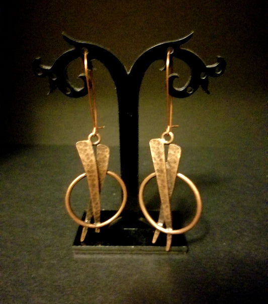 Entwined Antique Copper Earrings