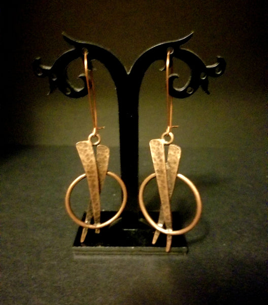 Entwined Antique Copper Earrings