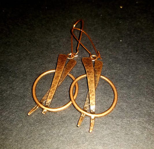 Entwined Antique Copper Earrings