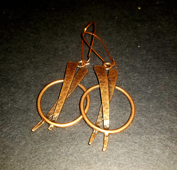 Entwined Antique Copper Earrings