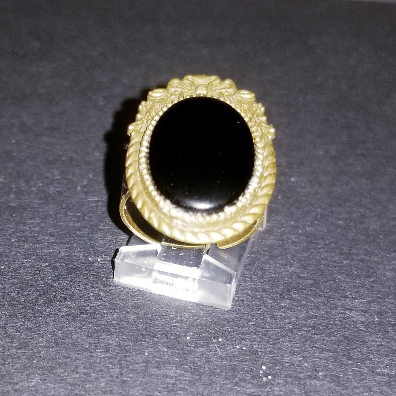 Belle Jet Cabochon Ring