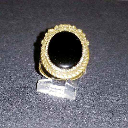 Belle Jet Cabochon Ring