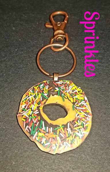 Donut Wood Key Chain