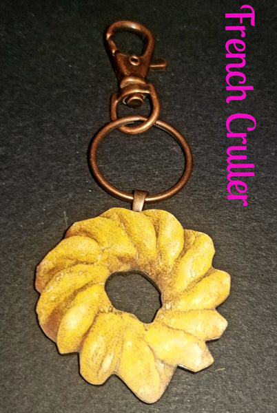 Donut Wood Key Chain