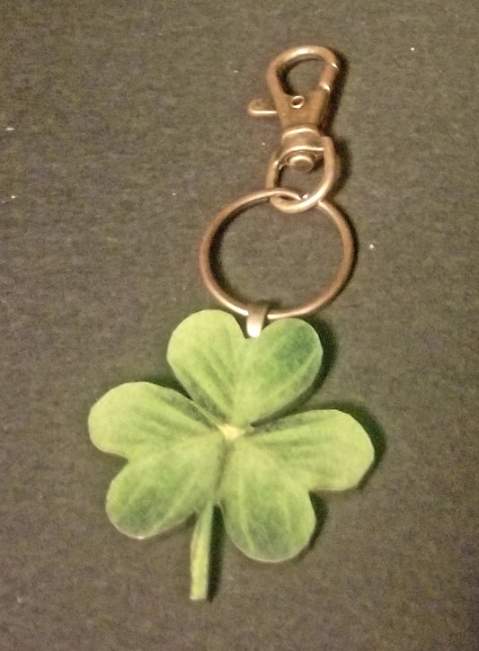 Shamrock Wood Key Chain
