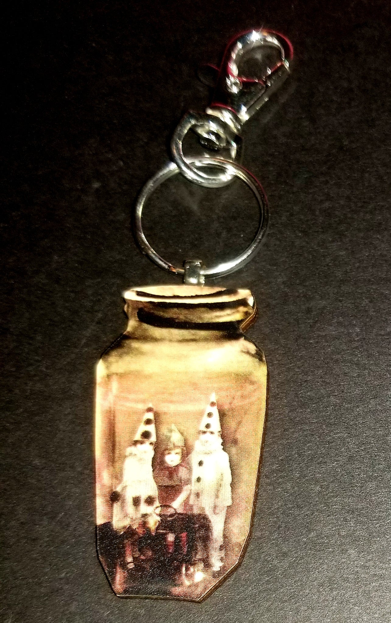 Zombie Clowns in a Jar Wood Key Chain
