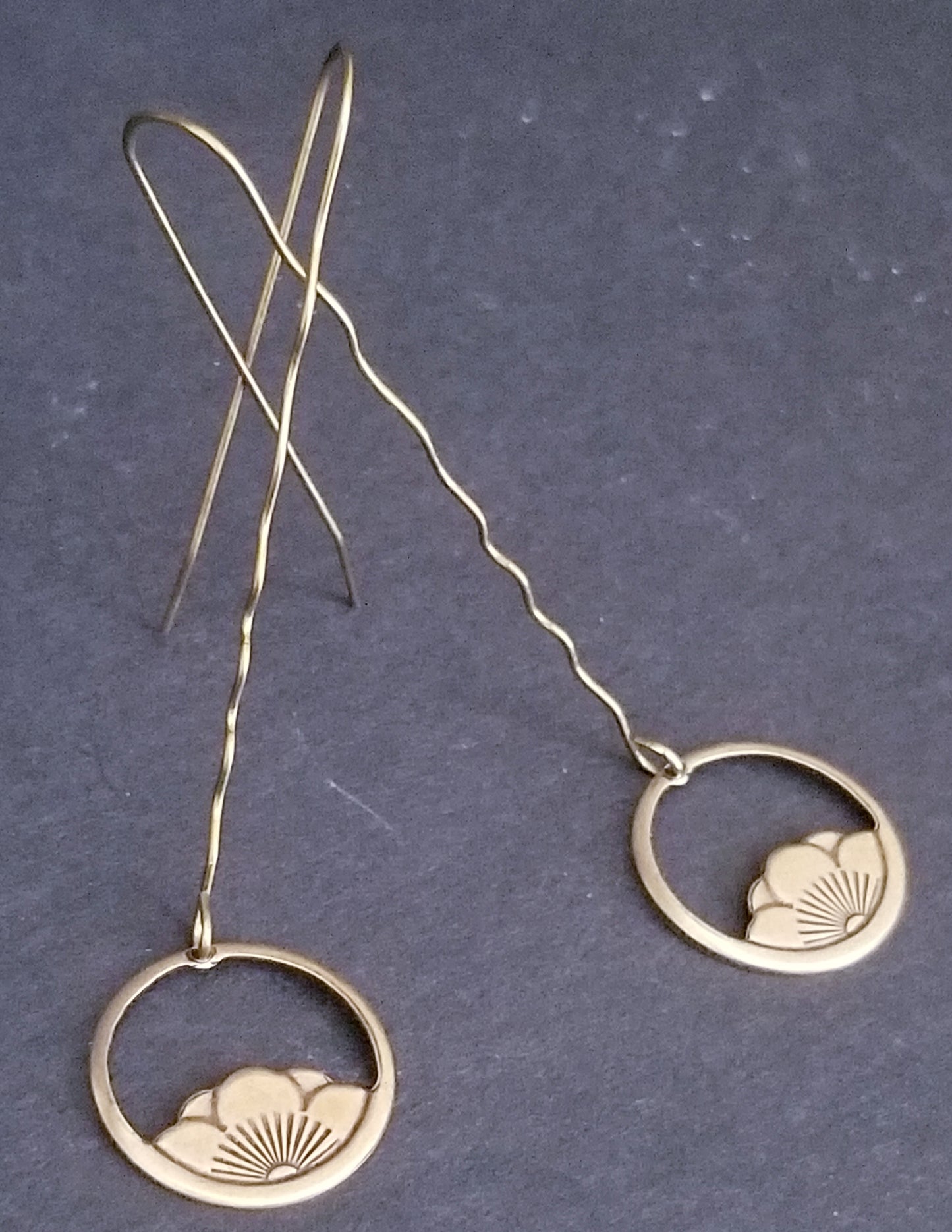 Lotus Raw Brass Earrings