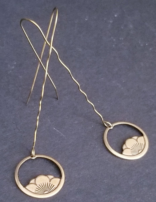 Lotus Raw Brass Earrings